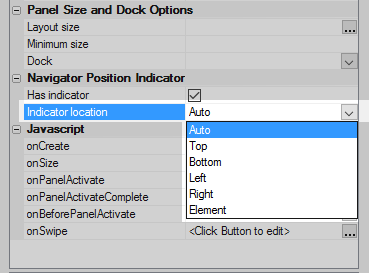 The 'Indicator location' property